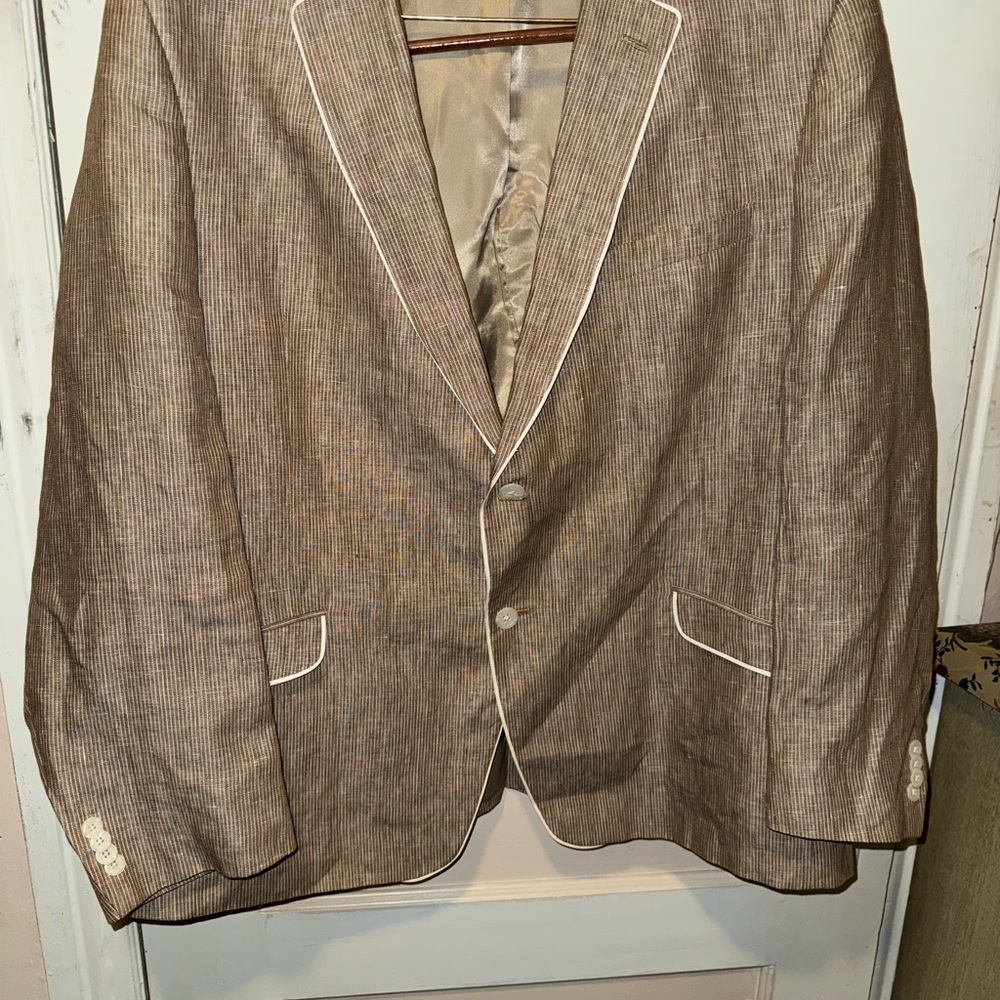Classic Brown Blazer with White Trim